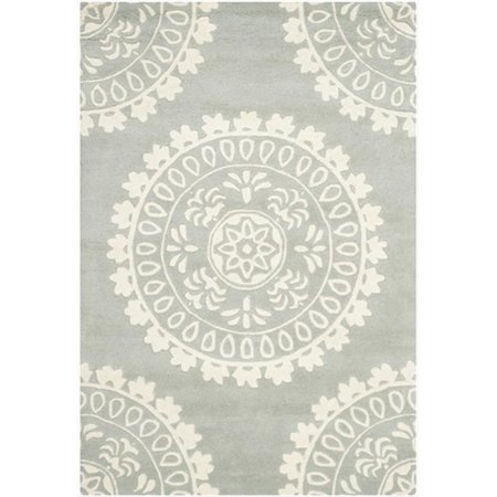 SAFAVIEH 5 x 8 ft. Rectangle Contemporary Bella- Grey and Ivory Hand Tufted Rug BEL122A-5